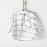 Bacabuche Button Down Baby Shirt in Grid Print | BIEN BIEN