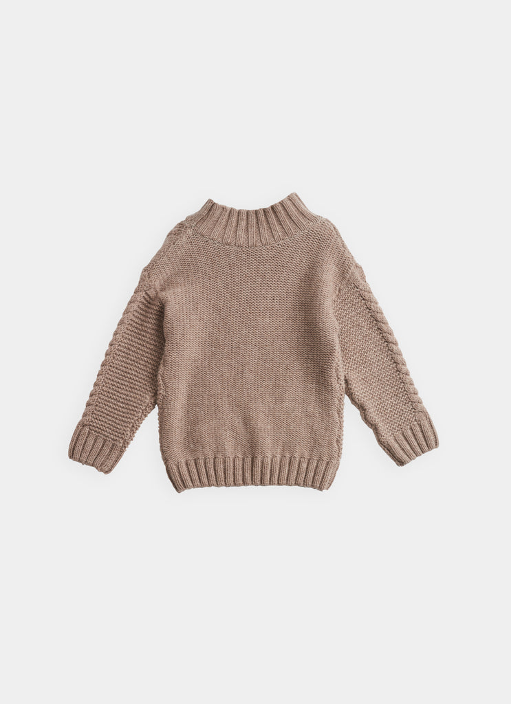 New - Belle Enfant Cable Knit Unisex Baby & Children's Sweater Hazelnut | BIEN BIEN www.bienbienshop.com