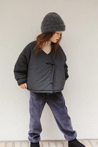 Bien a Bien Kid's Padded Kimono Coat Charcoal | BIEN BIEN bienbienshop.com