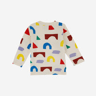 Bobo Choses Playfull All Over Big Long Sleeve T-Shirt Beige Colorful Modern Geometric | BIEN BIEN bienbienshop.com
