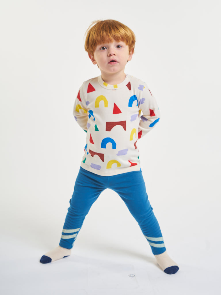 Bobo Choses Playfull All Over Big Long Sleeve T-Shirt Beige Colorful Modern Geometric | BIEN BIEN bienbienshop.com