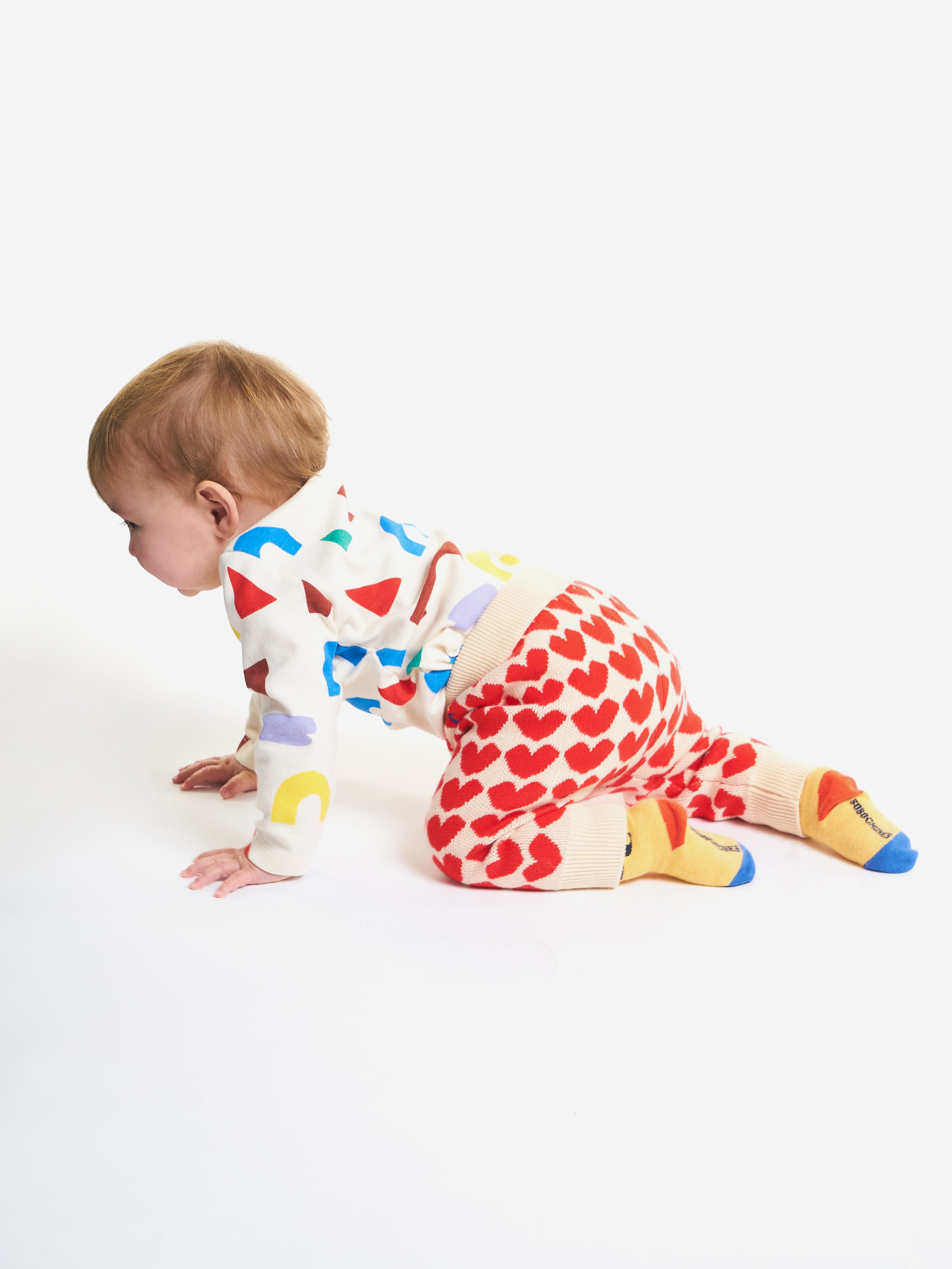 Bobo Choses Playfull All Over Big Long Sleeve T-Shirt Beige Colorful Modern Geometric | BIEN BIEN bienbienshop.com
