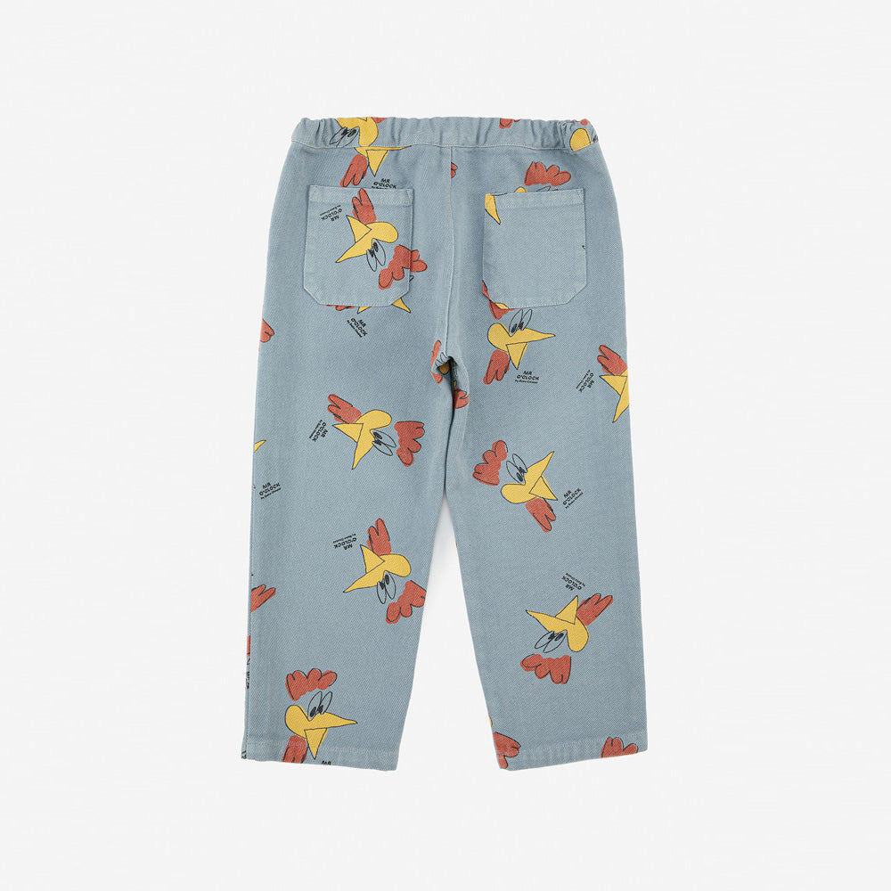 Bobo Choses Kid Mr O'Clock Rooster Baggy Trouser Blue Grey | BIEN BIEN bienbienshop.com