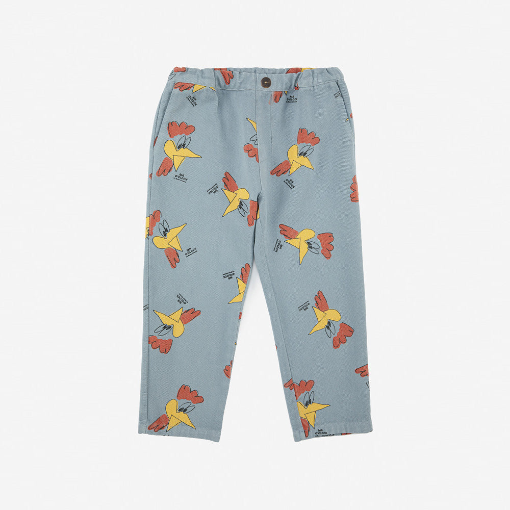 Bobo Choses Kid Mr O'Clock Rooster Baggy Trouser Blue Grey | BIEN BIEN bienbienshop.com