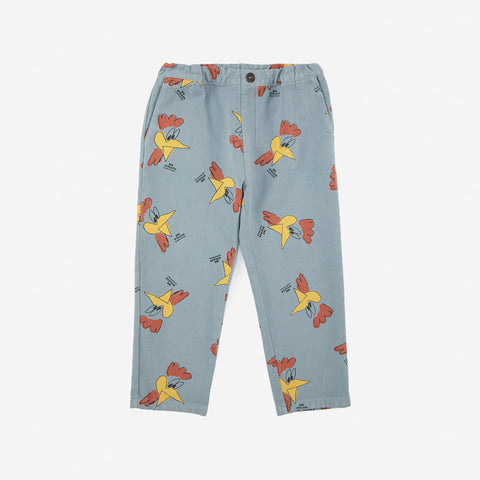 Bobo Choses Kid Mr O'Clock Rooster Baggy Trouser Blue Grey | BIEN BIEN bienbienshop.com