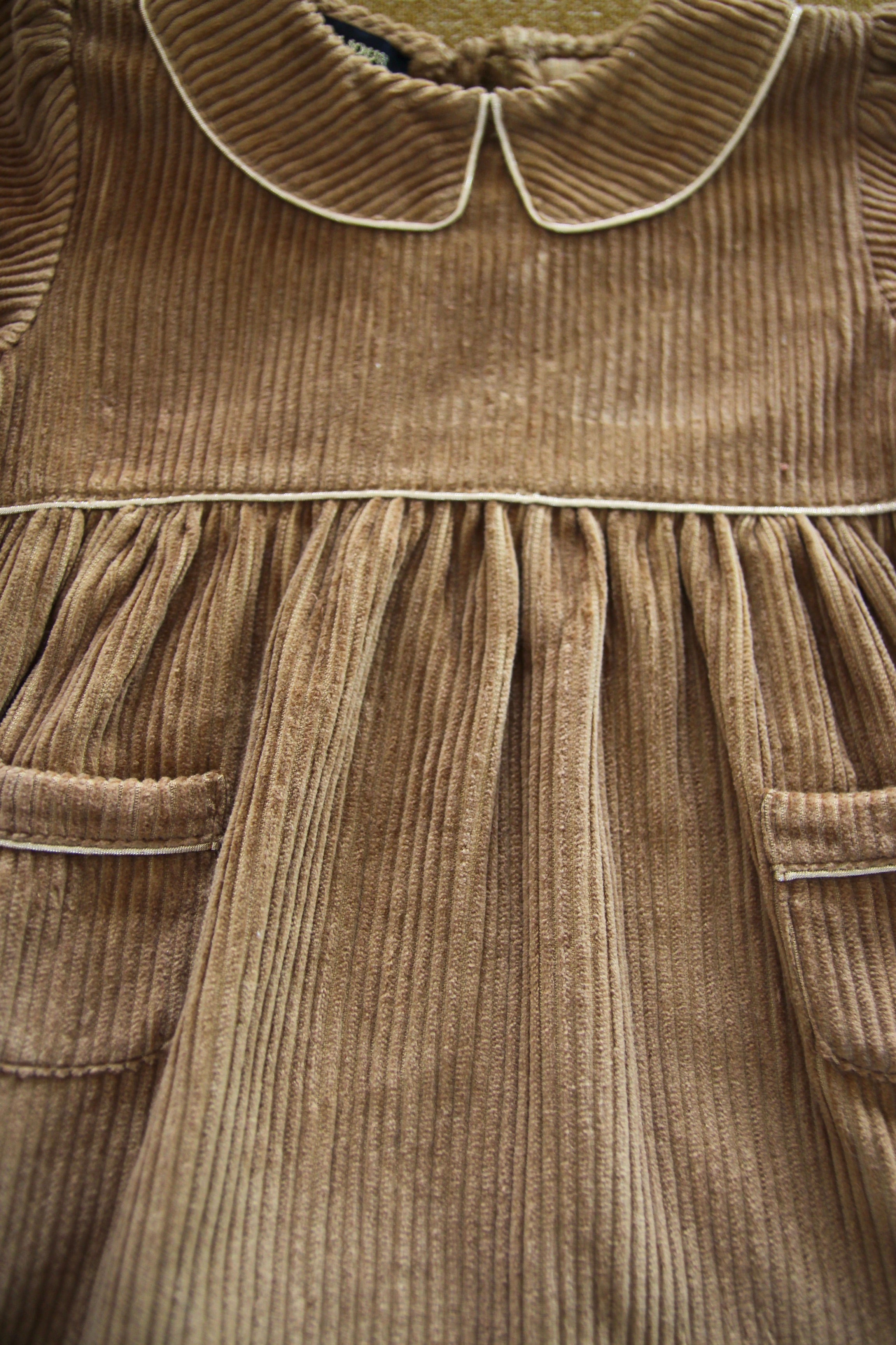 SALE Bonjour Tunique Girl's Blouse Caramel Tan Corduroy | BIEN BIEN bienbienshop