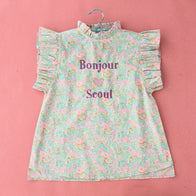 Bonjour Ruffle Embroidered "Seoul" Kid's Blouse Garden Pastel | BIEN BIEN bienbienshop.com