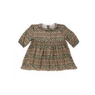 Caramel Baby Girl Artemis Dress Polka Flower Putty | BIEN BIEN www.bienbienshop.com