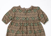 Caramel Baby Girl Artemis Dress Polka Flower Putty | BIEN BIEN www.bienbienshop.com
