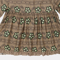 Caramel Baby Girl Artemis Dress Polka Flower Putty | BIEN BIEN www.bienbienshop.com