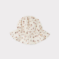 Caramel Marlin Baby Sun Hat Ditsy Floral Ivory Brown | BIEN BIEN