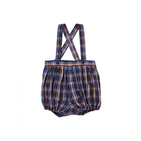 Caramel London Pistis Baby Romper Navy Check | BIEN BIEN www.bienbienshop.com