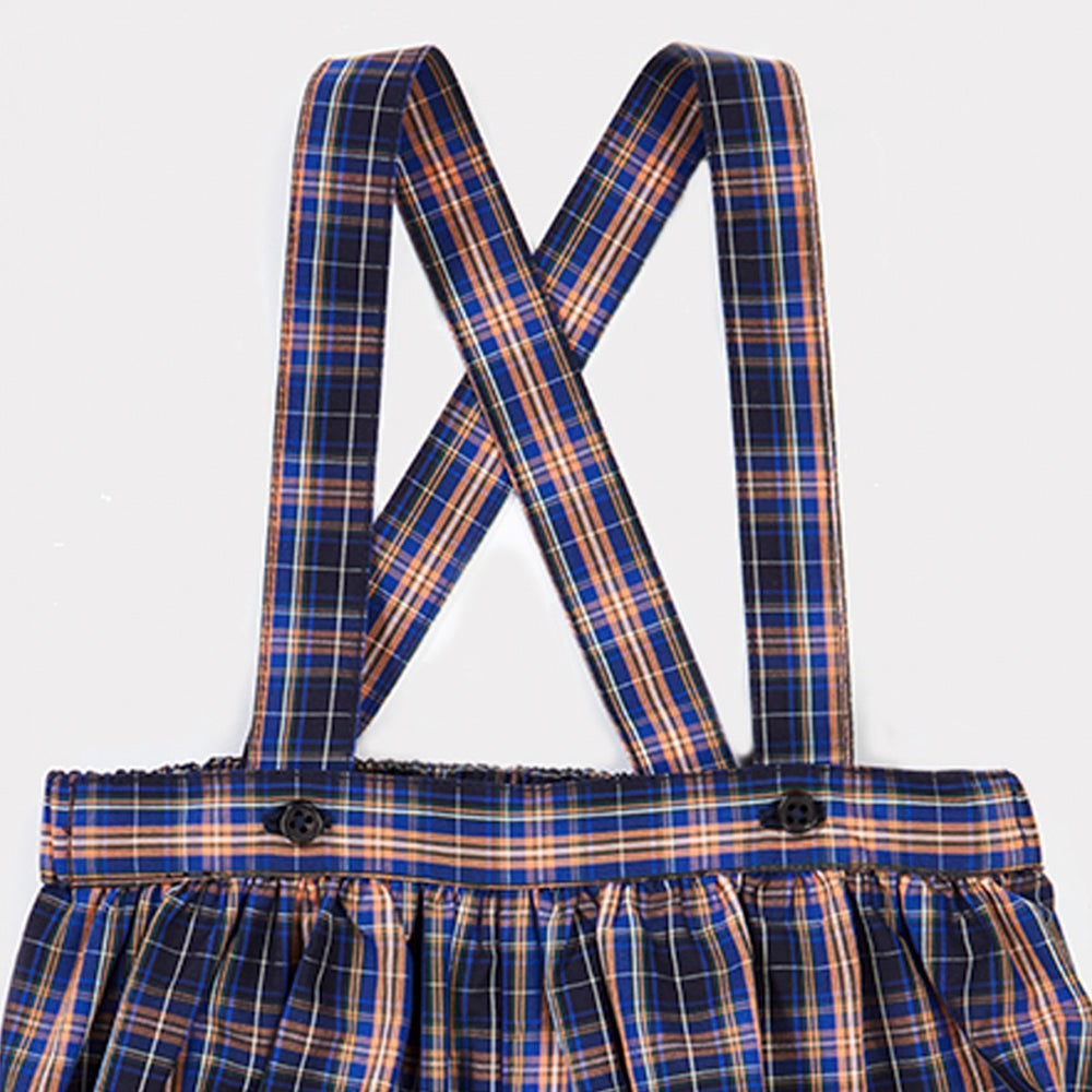 Caramel London Pistis Baby Romper Navy Check | BIEN BIEN www.bienbienshop.com