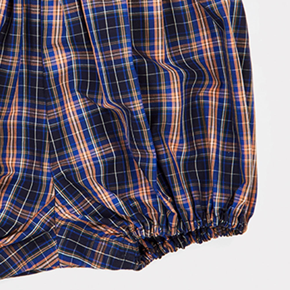 Caramel London Pistis Baby Romper Navy Check | BIEN BIEN www.bienbienshop.com