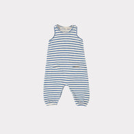 Caramel Swordfish Unisex Baby Romper Ivory Blue Stripe | BIEN BIEN