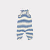 Caramel Swordfish Unisex Baby Romper Ivory Blue Stripe | BIEN BIEN