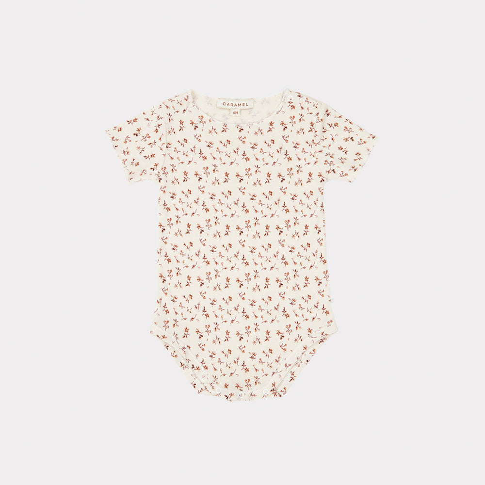 Caramel Viperfish Baby Gift Body Ditsy Floral Ivory/Brown | BIEN BIEN