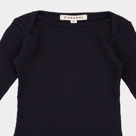 Caramel Dulwich Baby Striped Long Sleeve Tee Dark Navy Stripe | BIEN BIEN www.bienbienshop.com