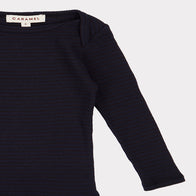 Caramel Dulwich Baby Striped Long Sleeve Tee Dark Navy Stripe | BIEN BIEN www.bienbienshop.com
