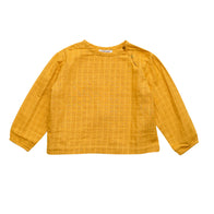 Caramel Frog Kid's Blouse in Golden Check | BIEN BIEN www.bienbienshop.com