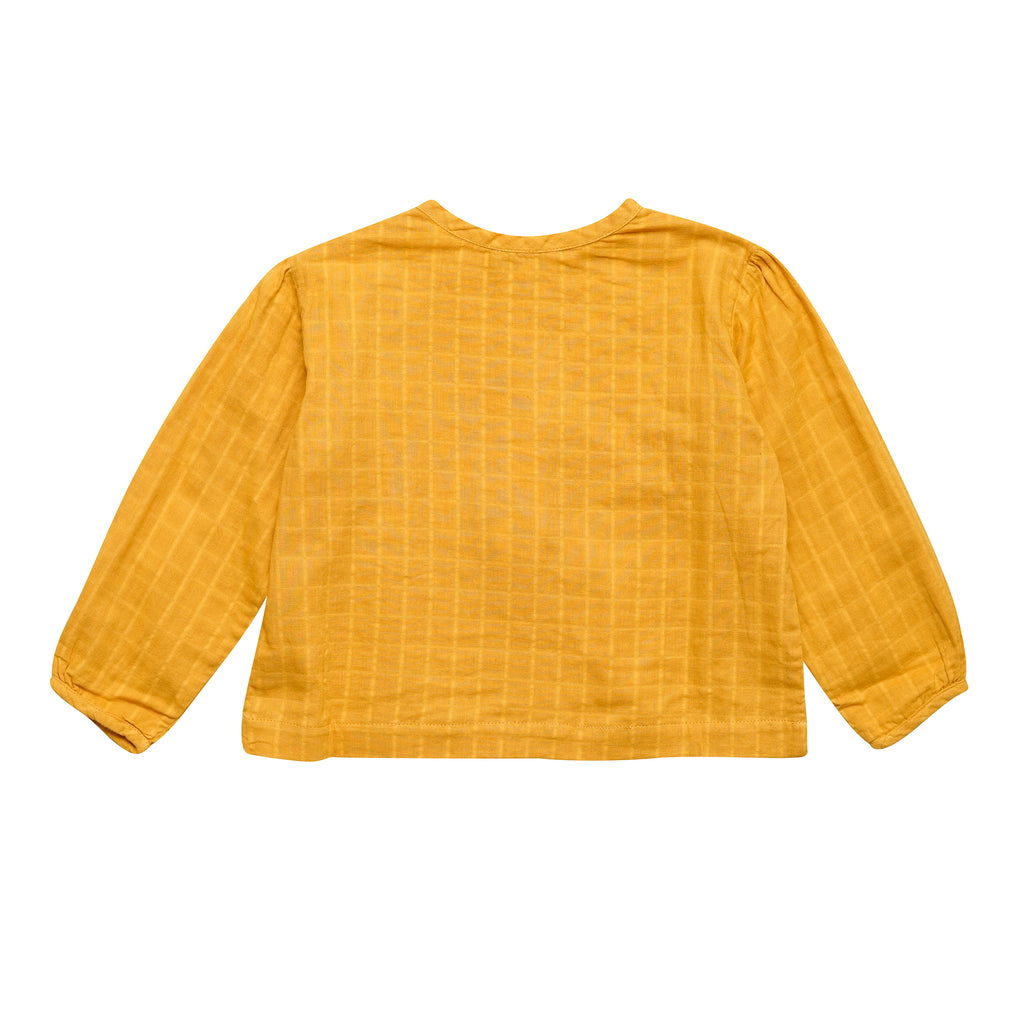 Caramel Frog Kid's Blouse in Golden Check | BIEN BIEN www.bienbienshop.com
