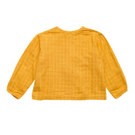 Caramel Frog Kid's Blouse in Golden Check | BIEN BIEN www.bienbienshop.com