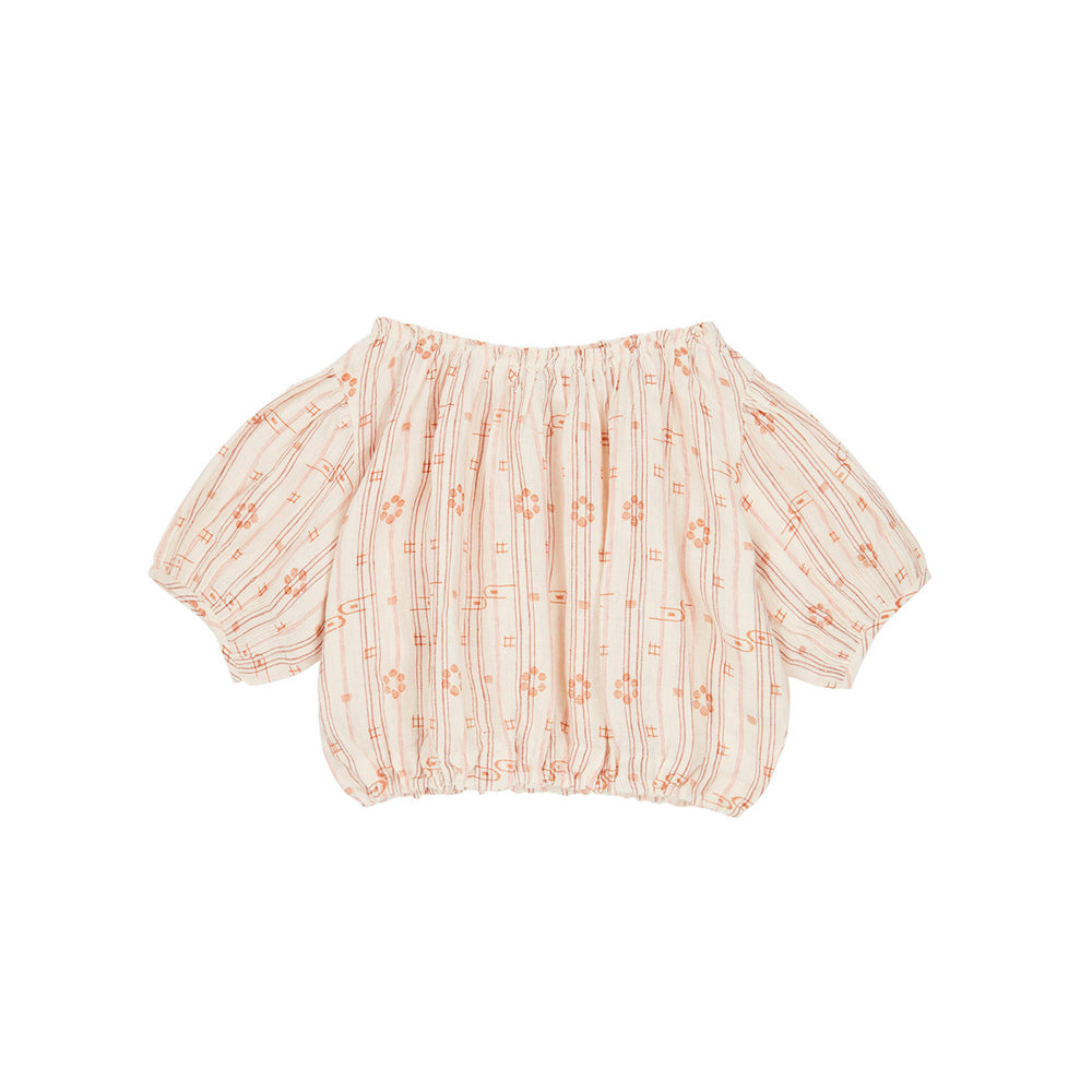 Caramel Queens Park Kid's Blouse Rose Tan Linen | BIEN BIEN www.bienbienshop.com