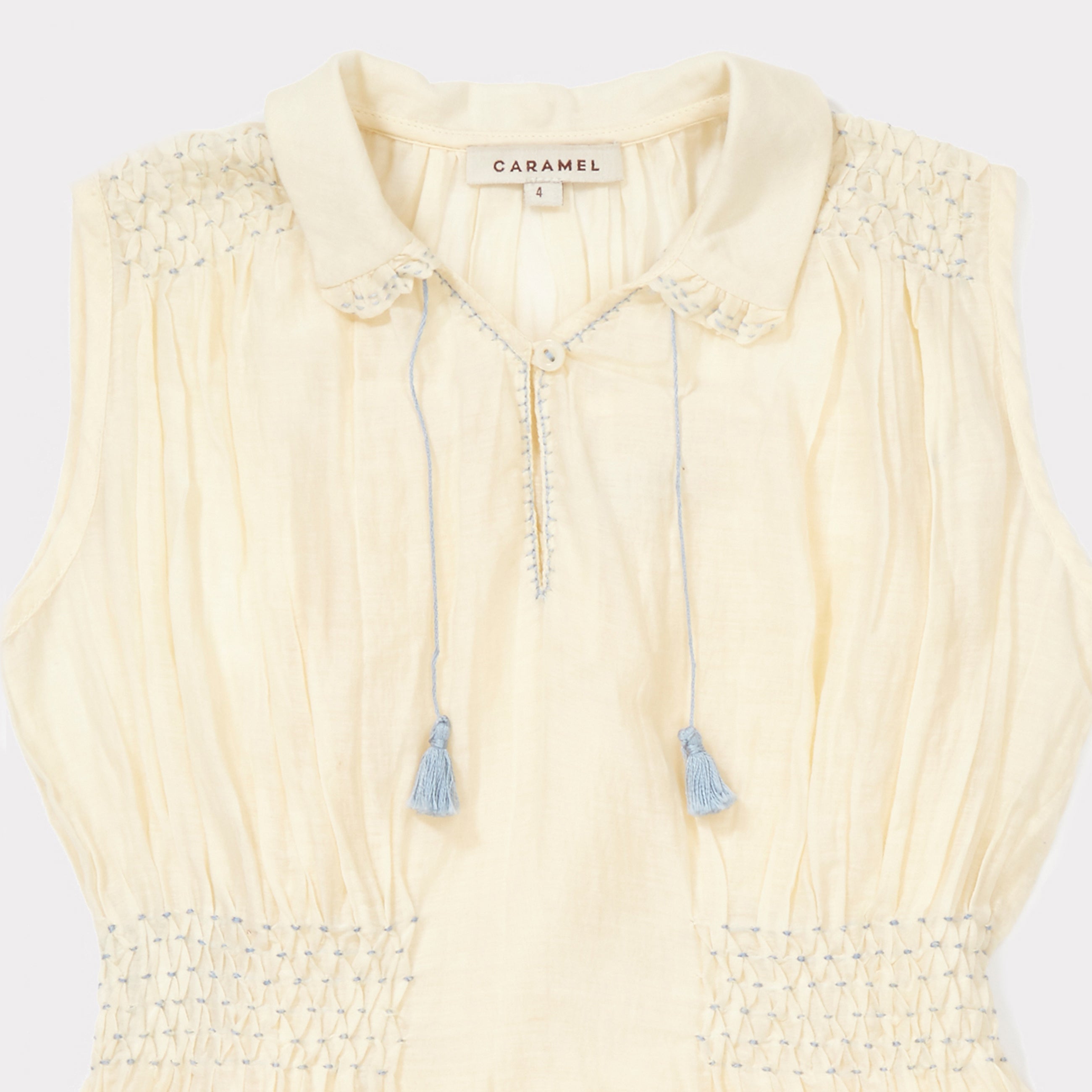 Caramel London Brezel Girl's Dress in Pale Yellow | BIEN BIEN