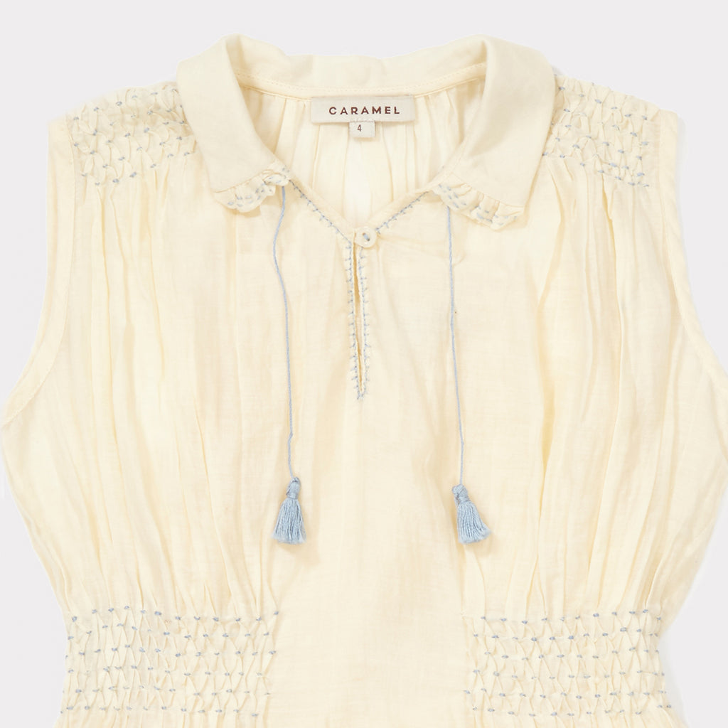 Caramel London Brezel Girl's Dress in Pale Yellow | BIEN BIEN