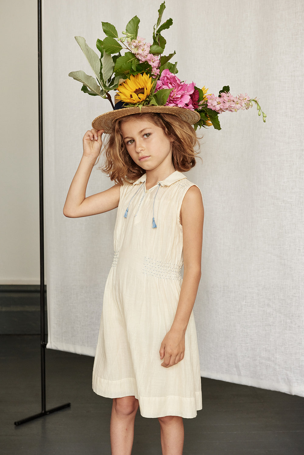 Caramel London Brezel Girl's Dress in Pale Yellow | BIEN BIEN