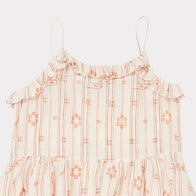 Caramel Greenwich Kid's Dress Rose Tan Linen | BIEN BIEN www.bienbienshop.com