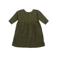 Caramel Wimbledon Kid's Dress Army Green Linen | BIEN BIEN www.bienbienshop.com