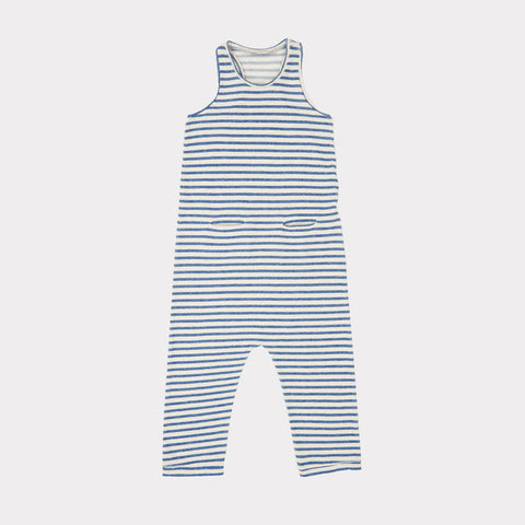 Caramel Swordfish Unisex Kid Romper Blue Ivory Stripe | BIEN BIEN