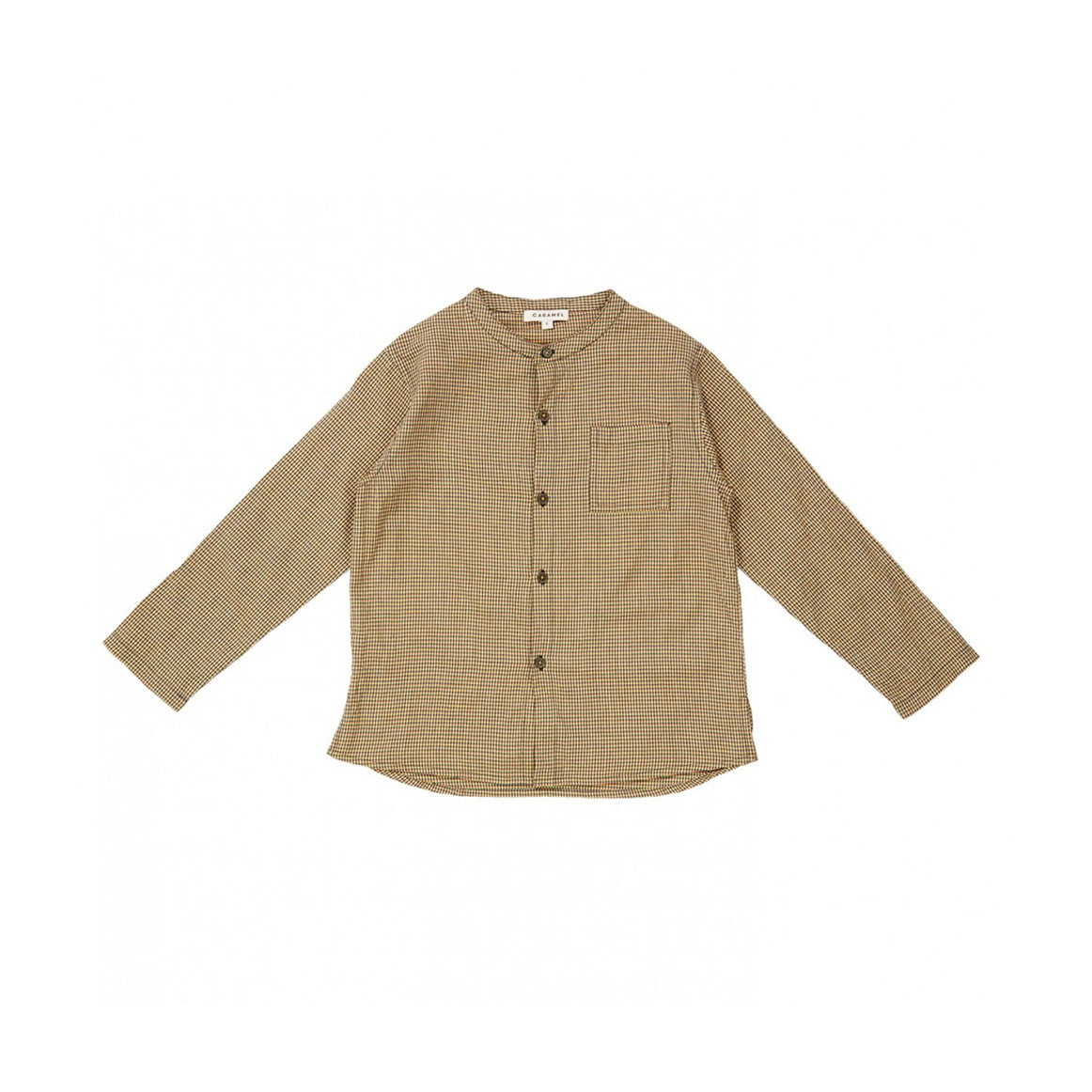 Caramel Momus Kid's Shirt Forest Microcheck | BIEN BIEN www.bienbienshop.com