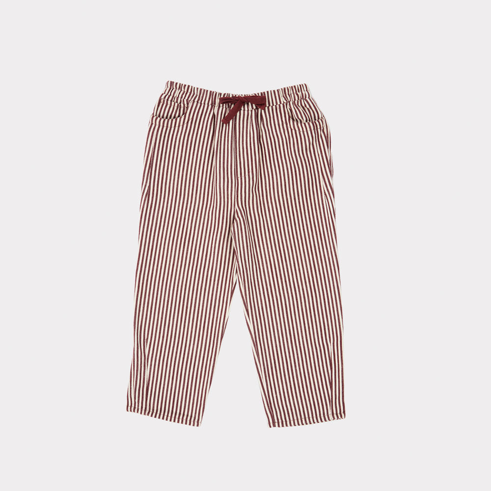 Caramel Squid Unisex Kid Trousers Brown Burgundy Stripe | BIEN BIEN