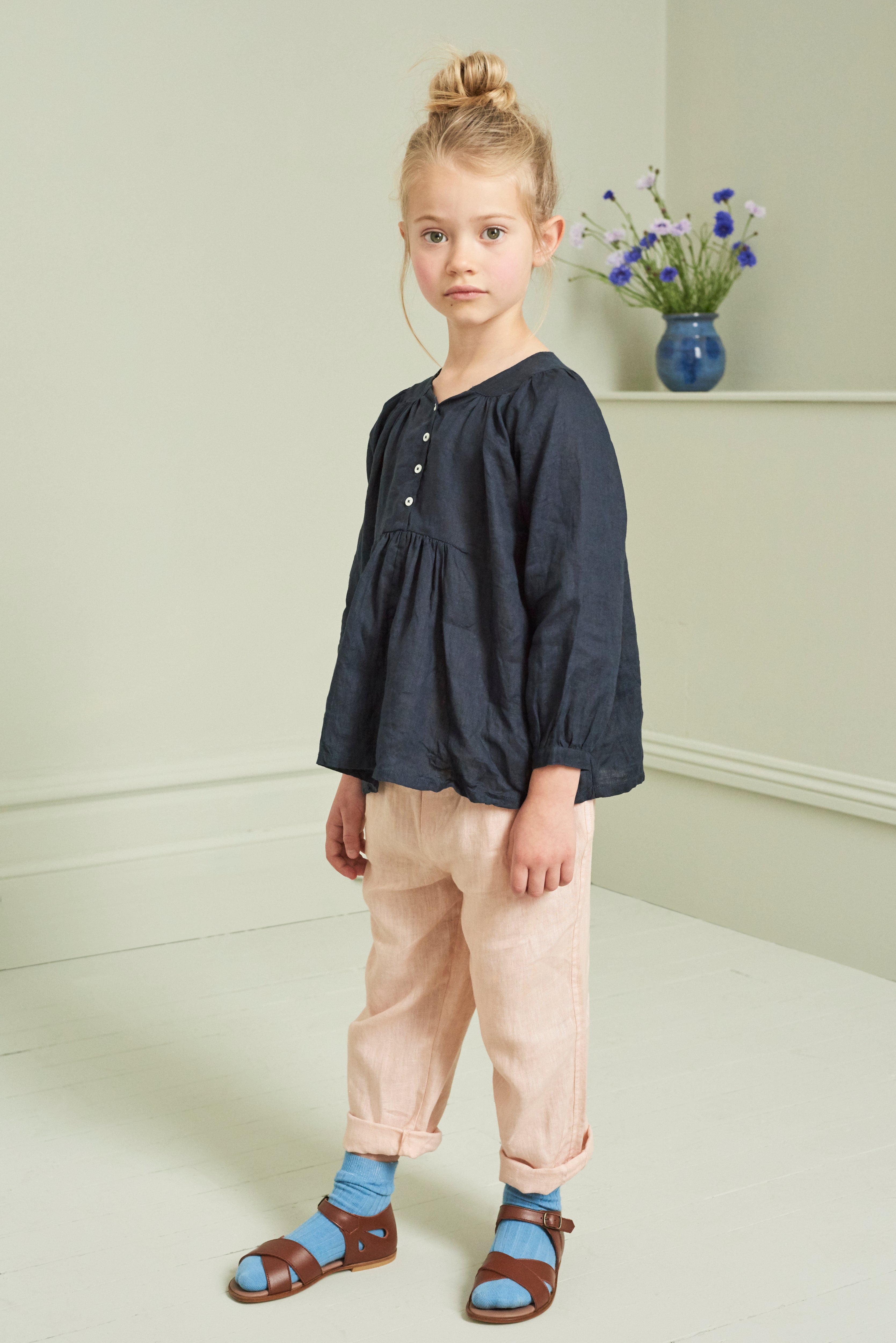 Caramel Aldgate Kid's Trouser Shell Pink Linen | BIEN BIEN www.bienbienshop.com