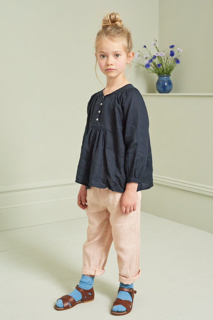 Caramel Aldgate Kid's Trouser Shell Pink Linen | BIEN BIEN www.bienbienshop.com