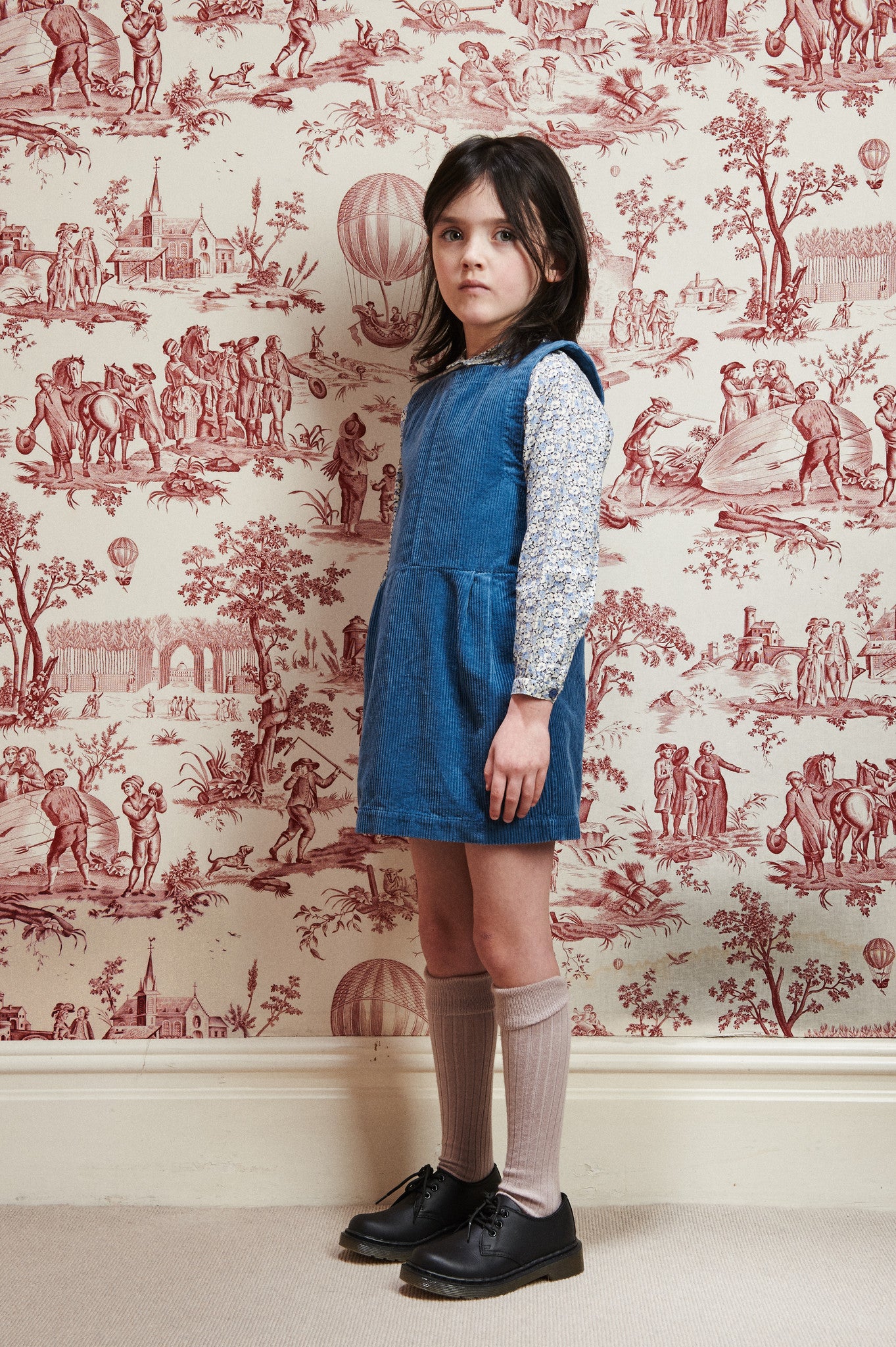 Caramel Rib Girl's Knee Sock in Pale Blush | BIEN BIEN