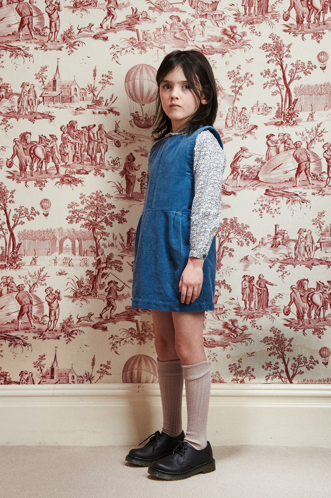 Caramel Rib Girl's Knee Sock in Pale Blush | BIEN BIEN