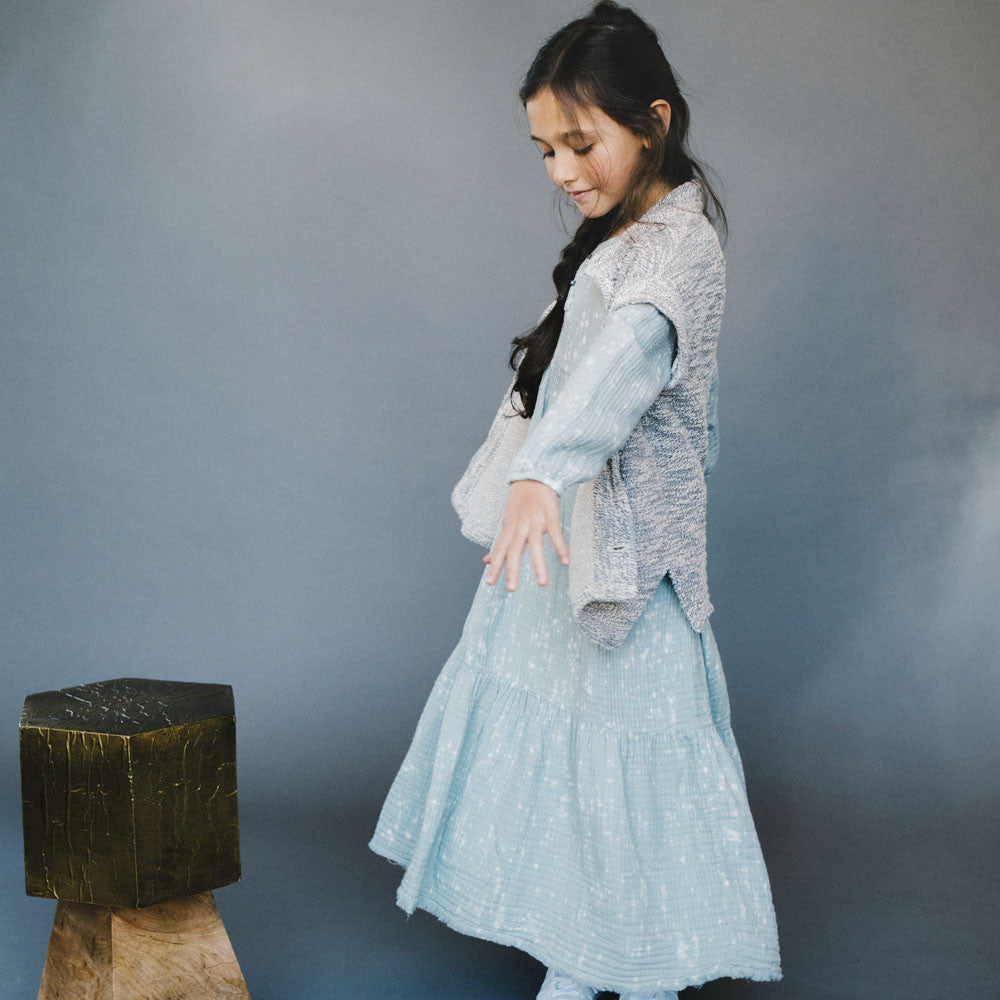 Nico Nico Athena Speckled Girls Dress in Sky | BIEN BIEN