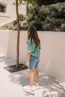 NEW We Are Kids Bob Kid's Terry Bermuda Short Tender Blue | BIEN BIEN