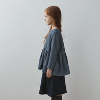 Muku Pleated Top in Denim Blue | BIEN BIEN