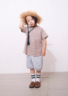 East End Highlanders Skew Kid's Pullover Top Brown Plaid | BIEN BIEN www.bienbienshop.com