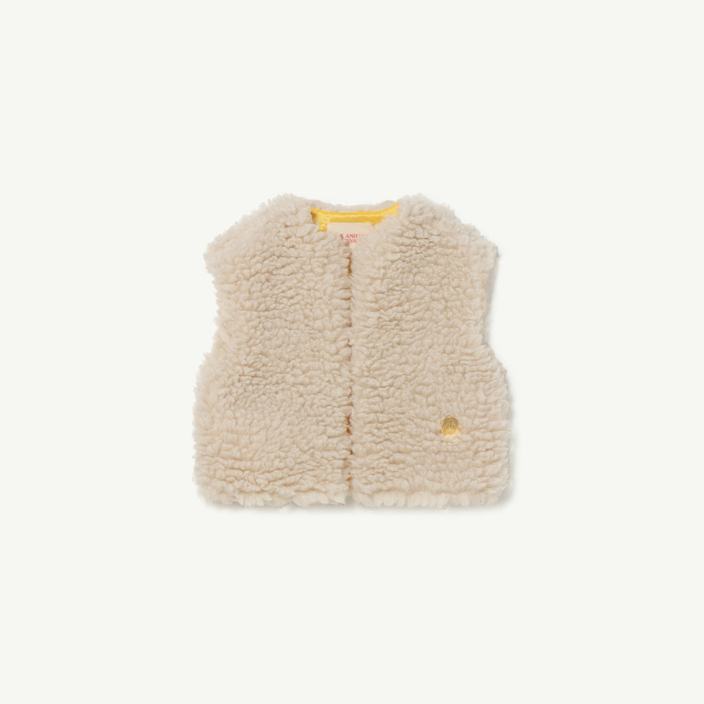 The Animals Observatory Sheep Kid Shearling Faux Sheepskin Vest Ivory | BIEN BIEN bienbienshop.com