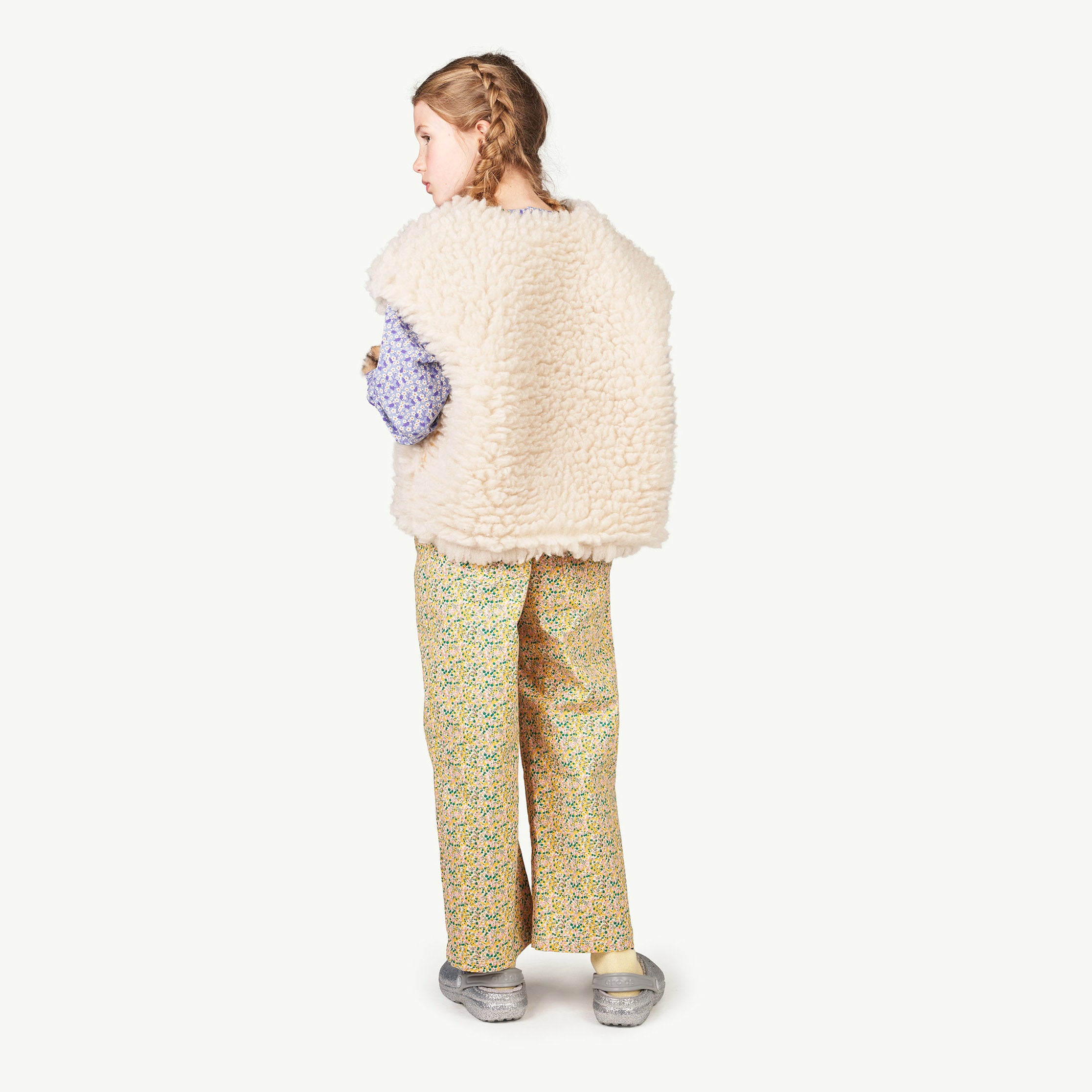 The Animals Observatory Sheep Kid Shearling Faux Sheepskin Vest Ivory | BIEN BIEN bienbienshop.com