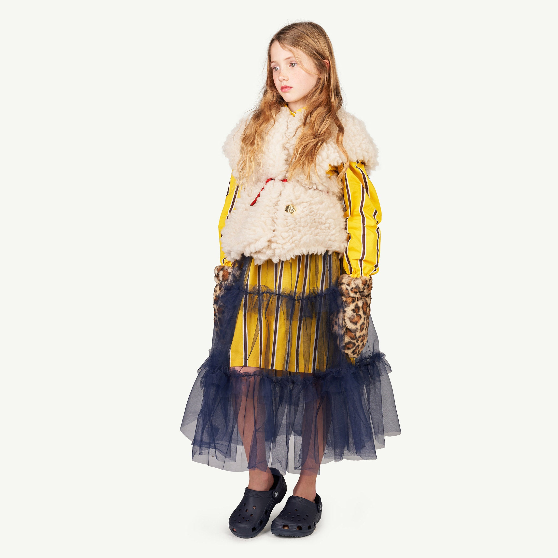 The Animals Observatory Sheep Kid Shearling Faux Sheepskin Vest Ivory | BIEN BIEN bienbienshop.com