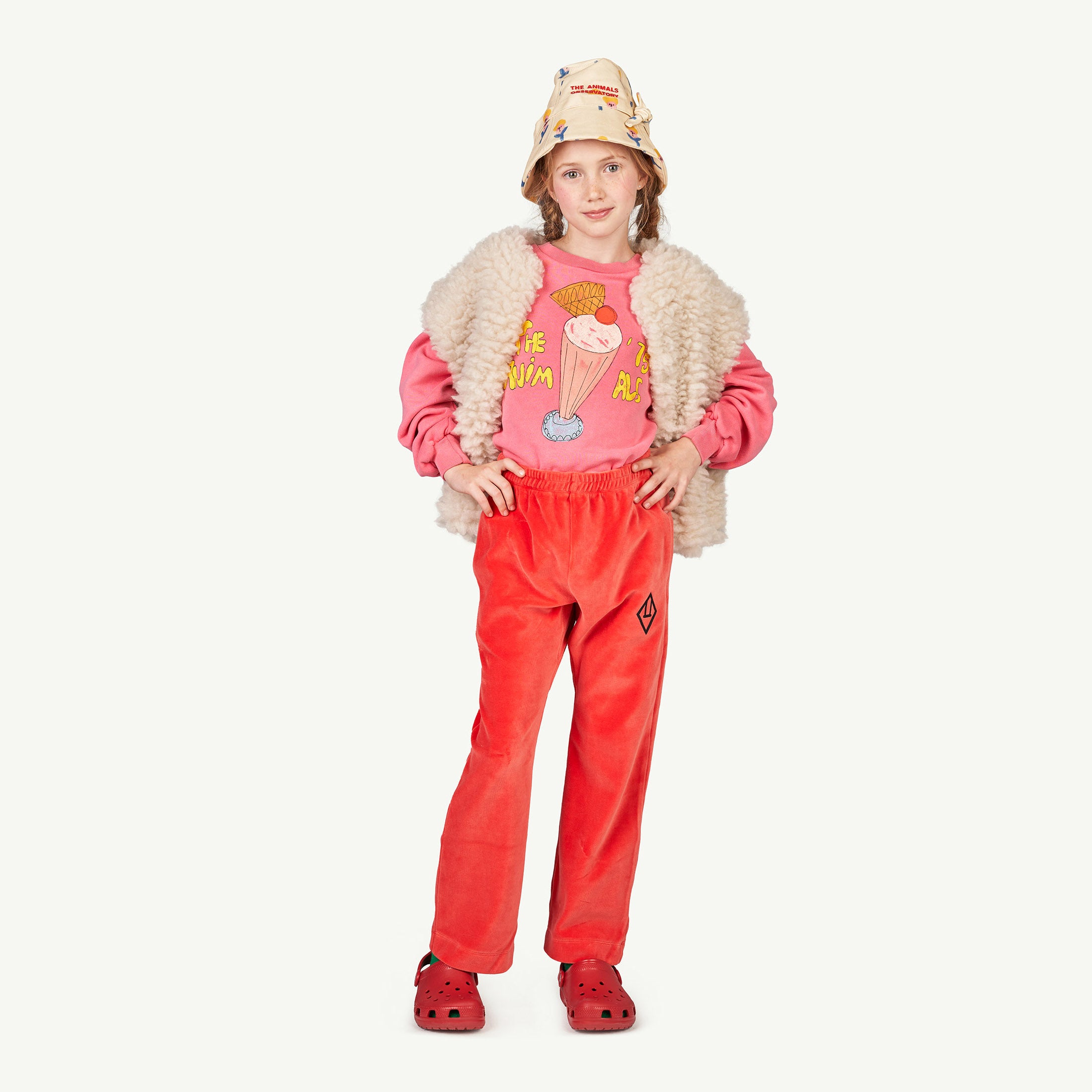 The Animals Observatory Sheep Kid Shearling Faux Sheepskin Vest Ivory | BIEN BIEN bienbienshop.com