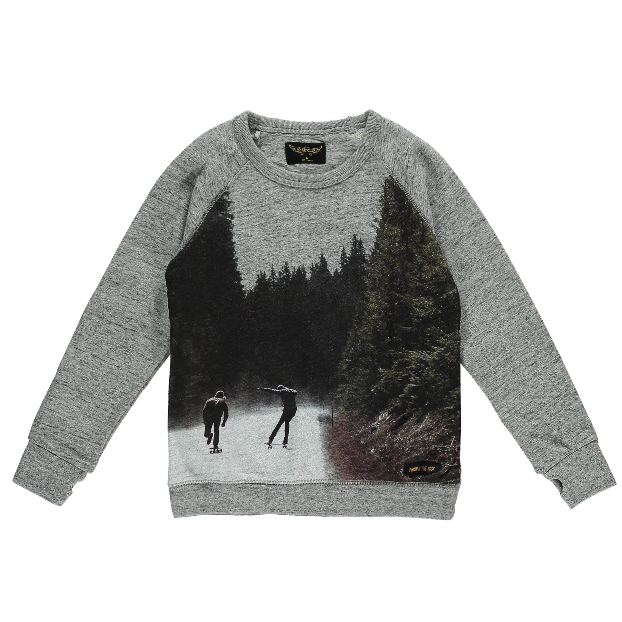 Finger in the Nose Hank Crew Neck Sweater in Heather Grey | BIEN BIEN