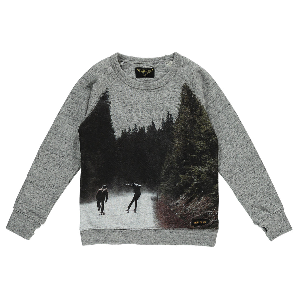 Finger in the Nose Hank Crew Neck Sweater in Heather Grey | BIEN BIEN