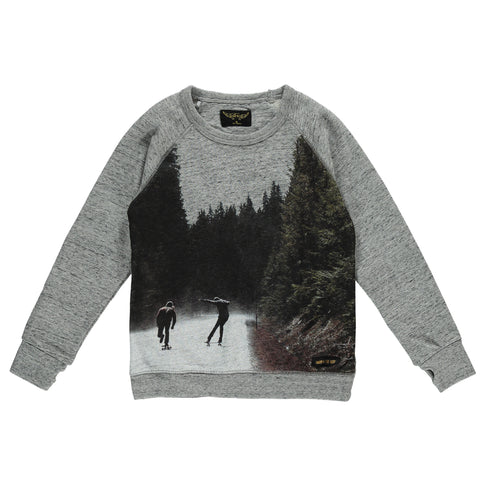 Finger in the Nose Hank Crew Neck Sweater in Heather Grey | BIEN BIEN